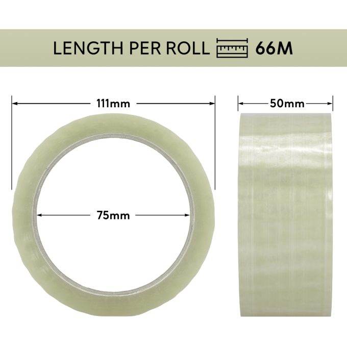 PP Klebeband 50 mm x 66 m standard abrollend transparent