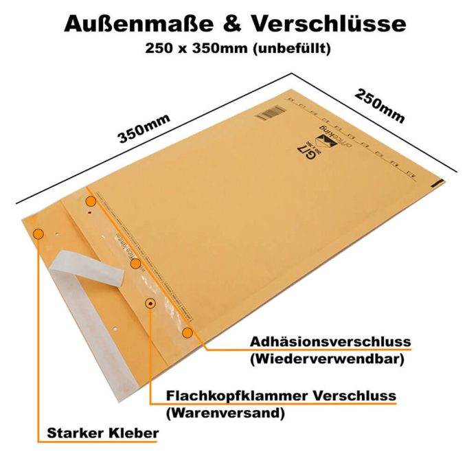 100x G7 Luftpolstertaschen 250x350 mm braun - officeking