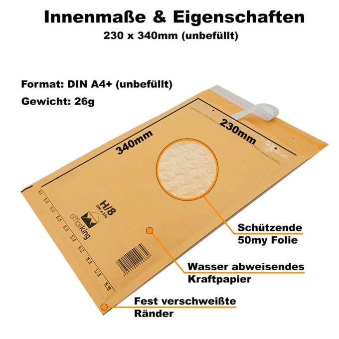 100x G7 Luftpolstertaschen 250x350 mm braun - officeking