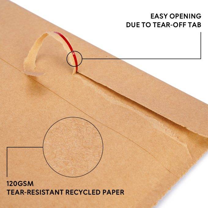 Versandbeutel Kraftpapier 250x320x50 mm DIN A4 120 g/m² mit Bodenfalte + wiederverschließbar