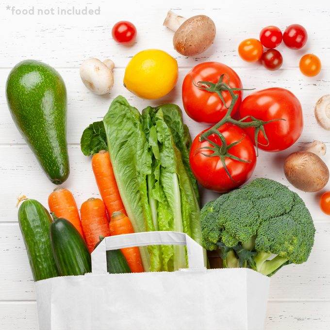 BIO Papiertragetaschen weiß 27x32x17 cm Kraftpapier mit Flachhenkel